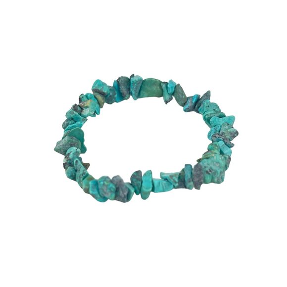 Turquoise Chip Stone Stretch Bracelet Natural Gemstone Beads Bohemian Jewelry Fo - Picture 1 of 6